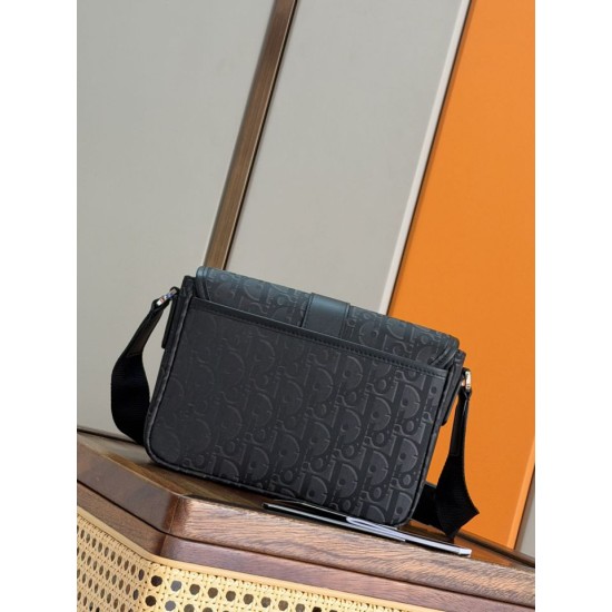 Replica Mens Dior Oblique Jacquard Shoulder Bag Black Clone Knockoff