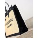 Fake YSL Saint Laurent Rive Gauche Embroidered Raffia Tote Bag Black Wholesale Replica YSL Saint Laurent Rive Gauche Embroidered Raffia Tote Bag Black Clone Knockoff