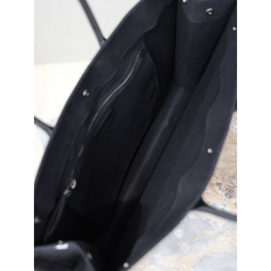Fake YSL Saint Laurent Rive Gauche Embroidered Raffia Tote Bag Black Wholesale Replica YSL Saint Laurent Rive Gauche Embroidered Raffia Tote Bag Black Clone Knockoff