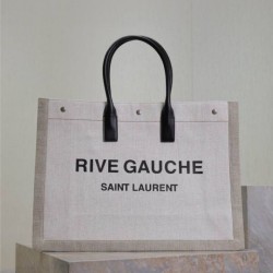 Replica YSL Saint Laurent Rive Gauche Tote Bag Beige Clone Knockoff