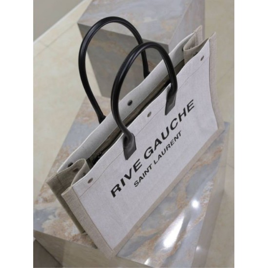 Fake YSL Saint Laurent Rive Gauche Tote Bag Beige Wholesale Replica YSL Saint Laurent Rive Gauche Tote Bag Beige Clone Knockoff
