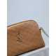 Replica YSL Saint Laurent Gaby Quilted Zip Pouch Brown Clone Knockoff