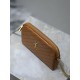 Replica YSL Saint Laurent Gaby Quilted Zip Pouch Brown Clone Knockoff