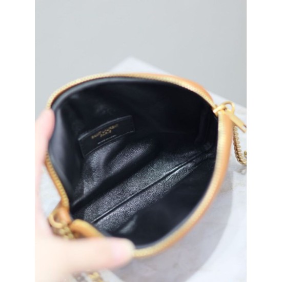 Replica YSL Saint Laurent Gaby Quilted Zip Pouch Brown Clone Knockoff