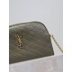 Replica YSL Saint Laurent Gaby Quilted Zip Pouch Blue Clone Knockoff