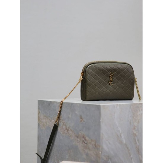 Replica YSL Saint Laurent Gaby Quilted Zip Pouch Blue Clone Knockoff