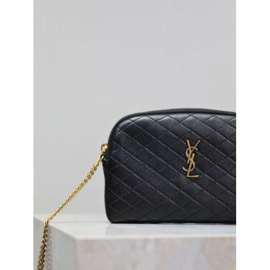 Fake YSL Saint Laurent Gaby Quilted Zip Pouch Black Wholesale Replica YSL Saint Laurent Gaby Quilted Zip Pouch Black Clone Knockoff