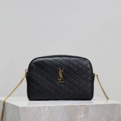 Replica YSL Saint Laurent Gaby Quilted Zip Pouch Black Clone Knockoff