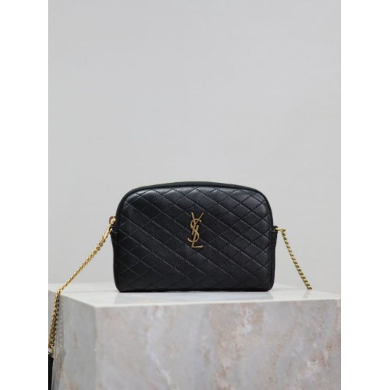 Fake YSL Saint Laurent Gaby Quilted Zip Pouch Black Wholesale Replica YSL Saint Laurent Gaby Quilted Zip Pouch Black Clone Knockoff