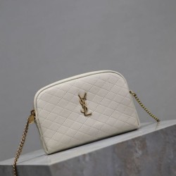 Replica YSL Saint Laurent Gaby Quilted Zip Pouch White Clone Knockoff