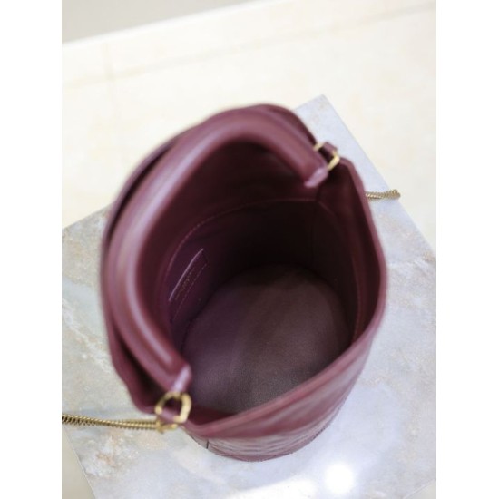 Replica YSL Saint Laurent Gaby Bucket Bags Burgundy Clone Knockoff
