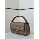 Replica Fendi Baguette FF Embroidered Classic Shoulder Bag Brown Clone Knockoff
