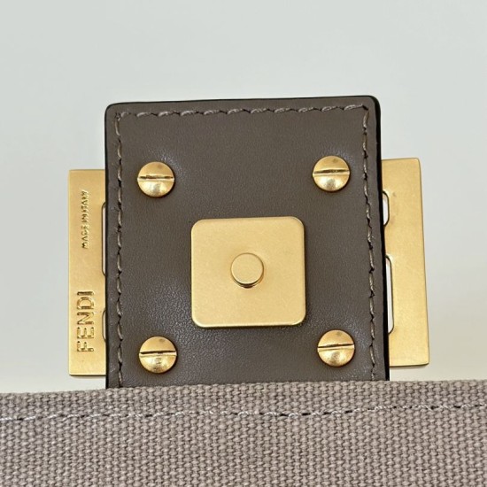 Replica Fendi Baguette FF Embroidered Classic Shoulder Bag Brown Clone Knockoff