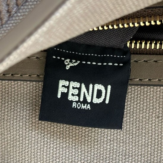 Replica Fendi Baguette FF Embroidered Classic Shoulder Bag Brown Clone Knockoff