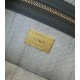 Replica Fendi Baguette FF Embroidered Classic Shoulder Bag Blue Clone Knockoff