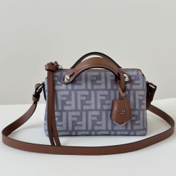 Replica Fendi Grace FF Denim Calfskin Bag Mini By The Way Boston Blue Clone Knockoff