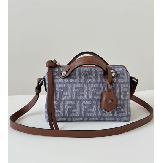 Replica Fendi Grace FF Denim Calfskin Bag Mini By The Way Boston Blue Clone Knockoff