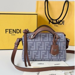 Replica Fendi Grace FF Denim Calfskin Bag Mini By The Way Boston Blue Clone Knockoff