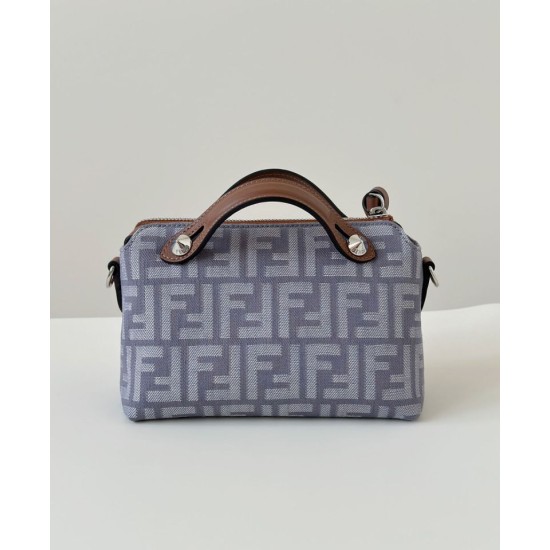 Replica Fendi Grace FF Denim Calfskin Bag Mini By The Way Boston Blue Clone Knockoff