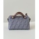 Replica Fendi Grace FF Denim Calfskin Bag Mini By The Way Boston Blue Clone Knockoff