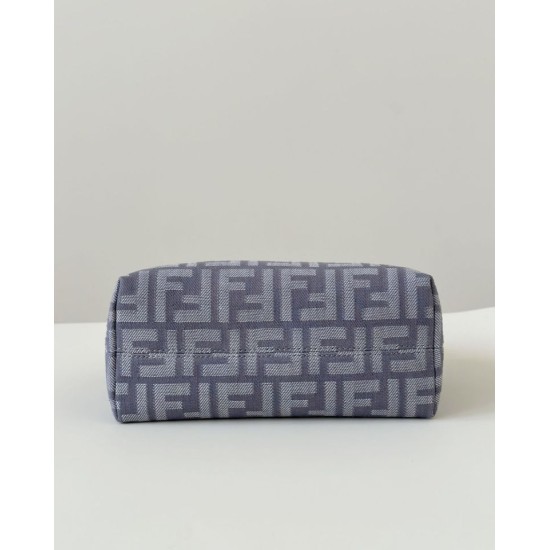 Replica Fendi Grace FF Denim Calfskin Bag Mini By The Way Boston Blue Clone Knockoff