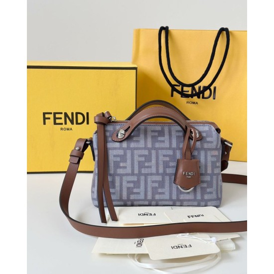 Replica Fendi Grace FF Denim Calfskin Bag Mini By The Way Boston Blue Clone Knockoff
