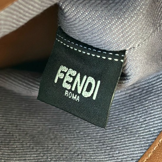 Replica Fendi Grace FF Denim Calfskin Bag Mini By The Way Boston Blue Clone Knockoff