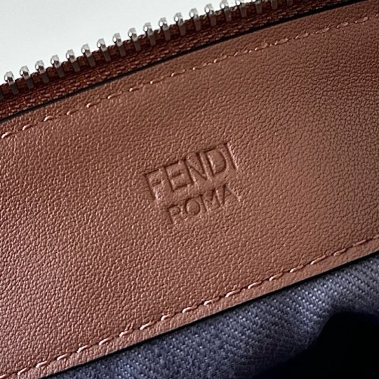Replica Fendi Grace FF Denim Calfskin Bag Mini By The Way Boston Blue Clone Knockoff