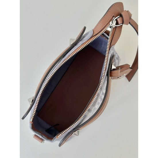 Replica Fendi Grace FF Denim Calfskin Bag Mini By The Way Boston Blue Clone Knockoff