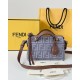 Replica Fendi Grace FF Denim Calfskin Bag Mini By The Way Boston Blue Clone Knockoff