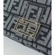 Replica Fendi Baguette Bag Blue Denim-Effect FF Jacquard Clone Knockoff