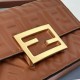 Replica Fendi Baguette Bag with Top Handle and Embossed FF Logo Brown Clone Knockoff
