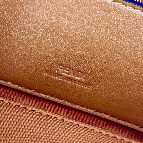 Replica Fendi Baguette Bag with Top Handle and Embossed FF Logo Brown Clone Knockoff