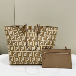 Replica Fendi Roll Large Reversible Tote Bag Apricot Clone Knockoff