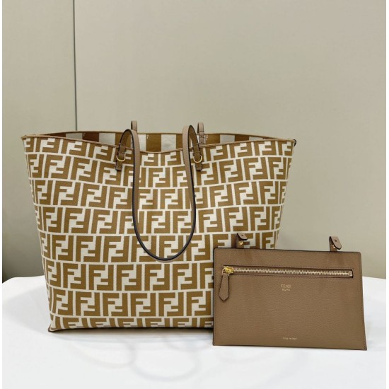 Replica Fendi Roll Large Reversible Tote Bag Apricot Clone Knockoff