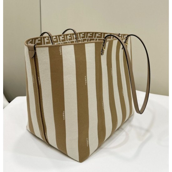 Replica Fendi Roll Large Reversible Tote Bag Apricot Clone Knockoff