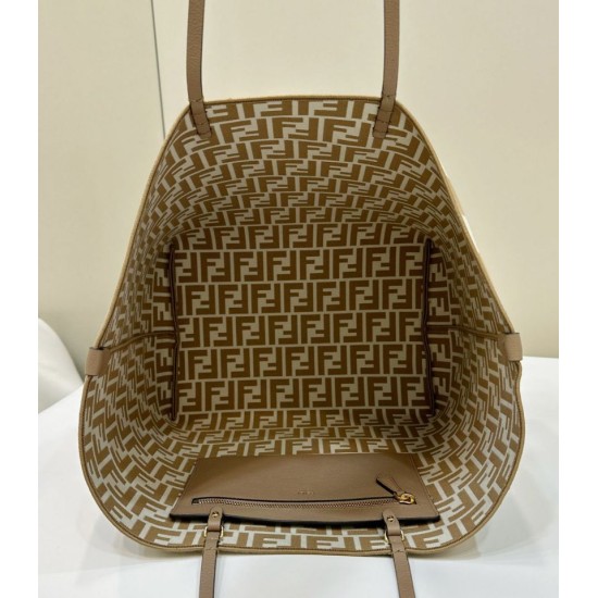 Replica Fendi Roll Large Reversible Tote Bag Apricot Clone Knockoff