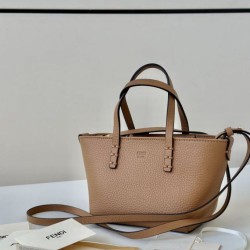 Replica Fendi Roll Mini Selleria Tote Bag Brown Clone Knockoff