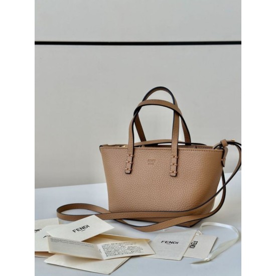 Replica Fendi Roll Mini Selleria Tote Bag Brown Clone Knockoff