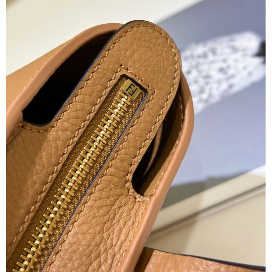 Replica Fendi Roll Mini Selleria Tote Bag Brown Clone Knockoff