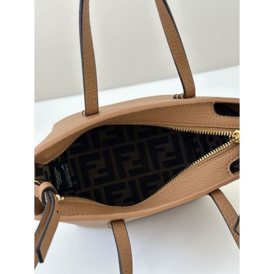 Replica Fendi Roll Mini Selleria Tote Bag Brown Clone Knockoff