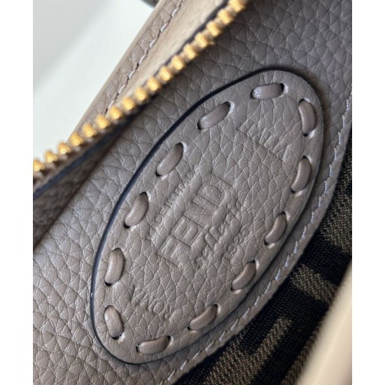 Replica Fendi Roll Mini Selleria Tote Bag Gray Clone Knockoff