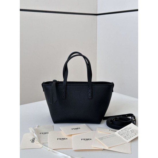 Replica Fendi Roll Mini Selleria Tote Bag Black Clone Knockoff