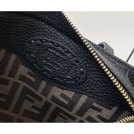 Replica Fendi Roll Mini Selleria Tote Bag Black Clone Knockoff