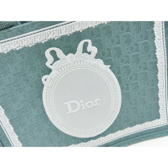Replica Dior Book Tote Bag Small/Medium/Large with Oblique Embroidery and Shoulder Strap Green Clone Knockoff