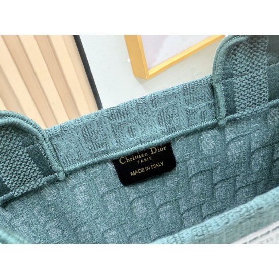 Replica Dior Book Tote Bag Small/Medium/Large with Oblique Embroidery and Shoulder Strap Green Clone Knockoff