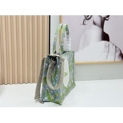 Replica Dior Book Tote Bag Small/Medium/Large with Lily of the Valley Pattern Green Clone Knockoff