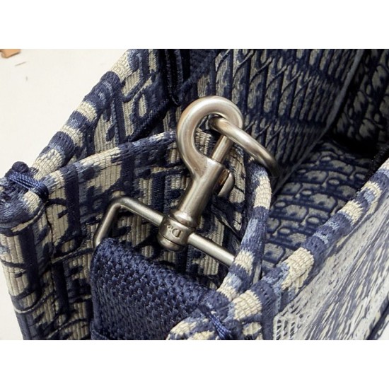 Replica Dior Book Tote Bag with Embroidery and White Lace Frame Black Clone Knockoff
