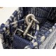 Replica Dior Book Tote Bag with Embroidery and White Lace Frame Black Clone Knockoff