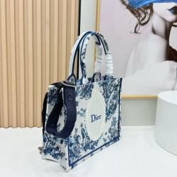 Replica Dior Book Tote Bag Small/Medium/Large with Toile de Jouy Embroidery Blue/White Clone Knockoff